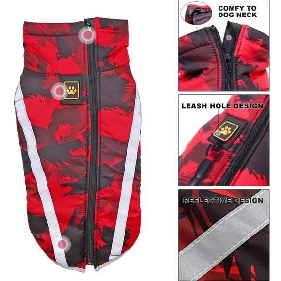 THE DOG BOX Reflective Dog Vest in Red Camouflage - Picture 4 of 13